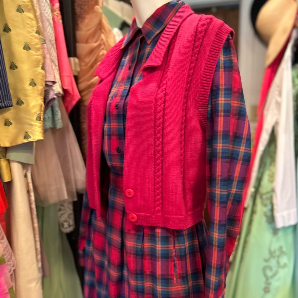 3 Piece Vintage Pink Pendleton Plaid Set